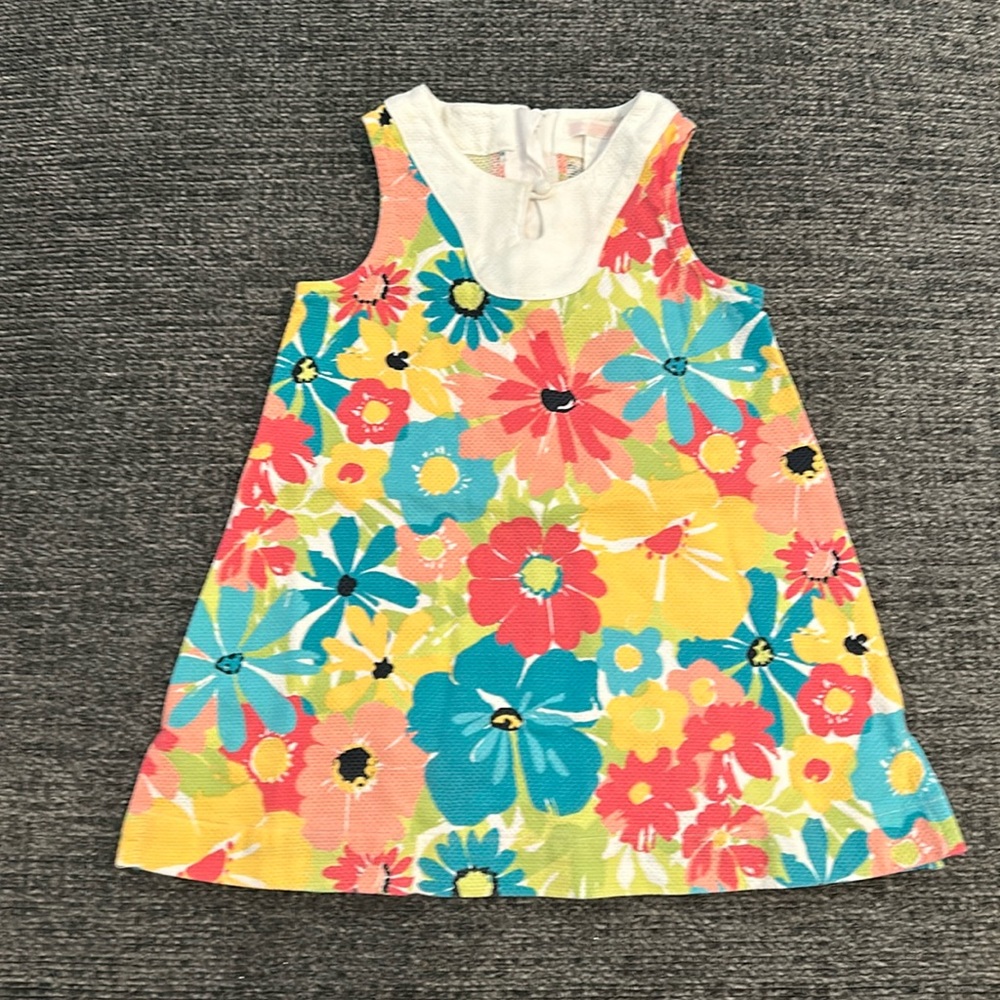 Janie and Jack floral shift dress, size 6 months- 12 months.